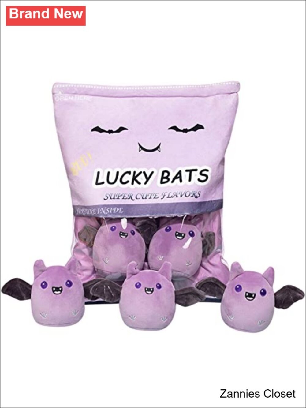 👻 Lucky Bat Plush Toy Set 5pcs Removable Stuffed Animal Plush Doll Soft Cute
